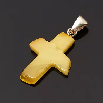 Кулон янтарь (биж. сплав) крест