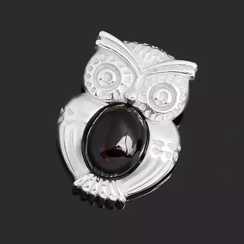 Кулон янтарь (латунь посеребр.)