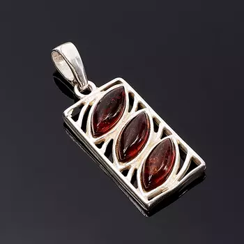 Кулон янтарь (латунь посеребр.) 3,5 см