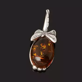 Кулон янтарь пресс (серебро 925 пр. оксидир.)
