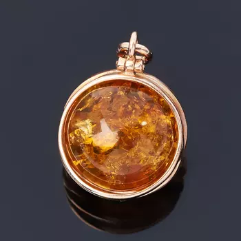 Кулон янтарь пресс (серебро 925 пр. позолота)