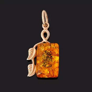 Кулон янтарь пресс (серебро 925 пр. позолота)