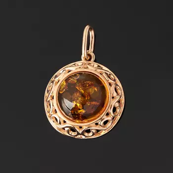 Кулон янтарь пресс (серебро 925 пр. позолота)