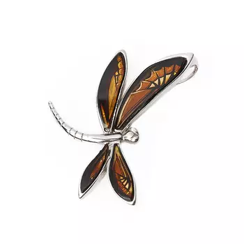 Кулон янтарь (серебро 925 пр.)