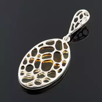 Кулон янтарь (серебро 925 пр.)