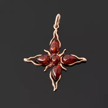 Кулон янтарь (серебро 925 пр. позолота)