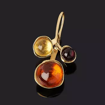 Кулон янтарь (серебро 925 пр. позолота)