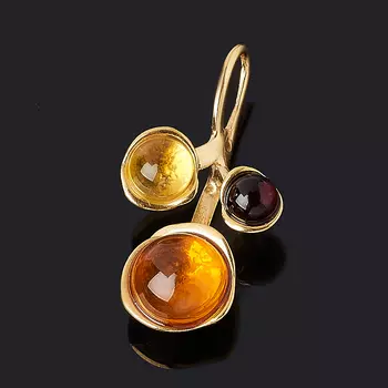 Кулон янтарь (серебро 925 пр. позолота)