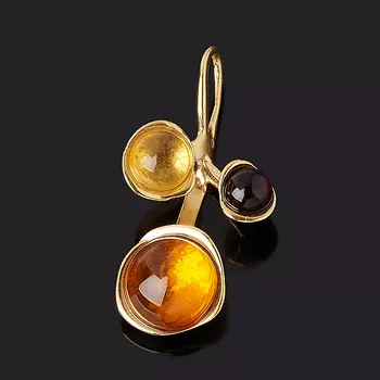 Кулон янтарь (серебро 925 пр. позолота)