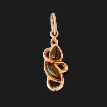 Кулон янтарь (серебро 925 пр. позолота)