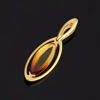 Кулон янтарь (серебро 925 пр. позолота)