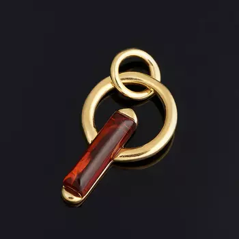 Кулон янтарь (серебро 925 пр., позолота)