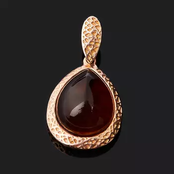 Кулон янтарь (серебро 925 пр. позолота) капля