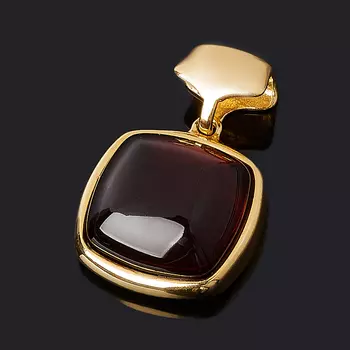 Кулон янтарь (серебро 925 пр. позолота) квадрат