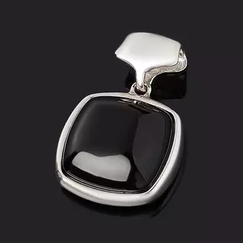 Кулон янтарь (серебро 925 пр. родир. бел.) квадрат