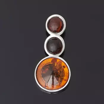 Кулон янтарь (серебро 925 пр. родир. бел.)