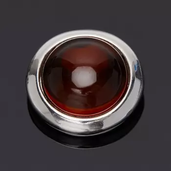 Кулон янтарь (серебро 925 пр. родир. бел.) круг