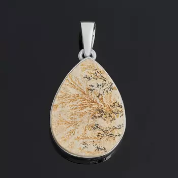 Кулон яшма дендритовая (серебро 925 пр.) капля