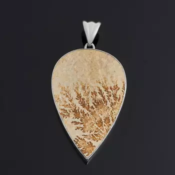 Кулон яшма дендритовая (серебро 925 пр.) капля