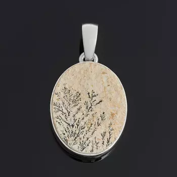 Кулон яшма дендритовая (серебро 925 пр.) овал