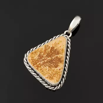 Кулон яшма дендритовая (серебро 925 пр. оксидир.)