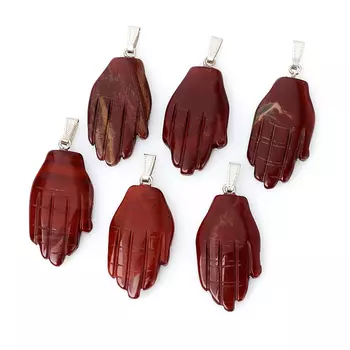 Кулон яшма красная (биж. сплав) 5-5,5 см