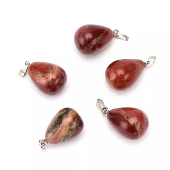 Кулон яшма красная капля 2,5 см