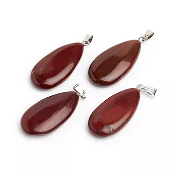 Кулон яшма красная капля 4 см