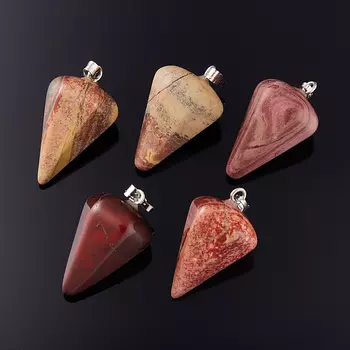 Кулон яшма красная кристалл 3 см