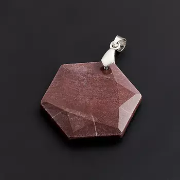 Кулон яшма красная огранка (биж. сплав) 4,5 см