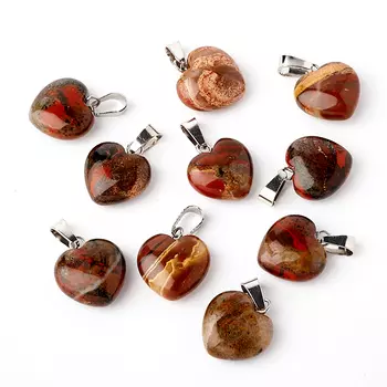 Кулон яшма красная сердечко 2-2,5 см