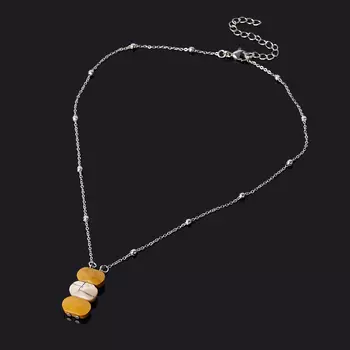 Кулон яшма мукаит (биж. сплав, сталь хир.) огранка