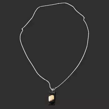 Кулон яшма мукаит (сталь хир., глина полимерная) прямоугольник огранка