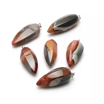 Кулон яшма пестроцветная (биж. сплав) 5-7 см