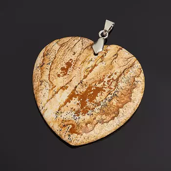 Кулон яшма рисунчатая (биж. сплав) сердечко 5,5-6 см