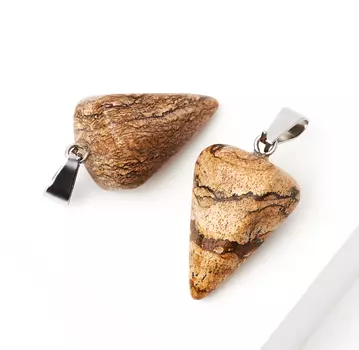 Кулон яшма рисунчатая маятник (биж. сплав) 3 см