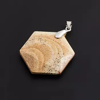 Кулон яшма рисунчатая огранка (биж. сплав) 4,5 см