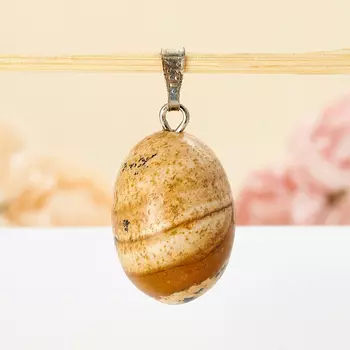 Кулон яшма рисунчатая овал 3 см