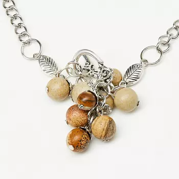 Кулон яшма рисунчатая (песочная) (биж. сплав)