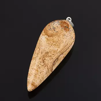 Кулон яшма рисунчатая (песочная) (биж. сплав) 6-7 см