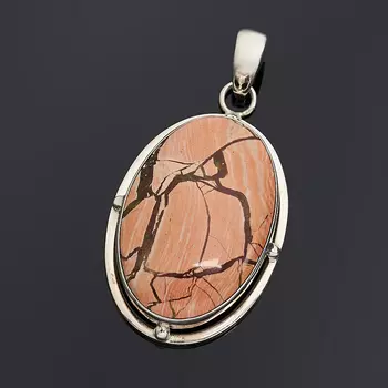 Кулон яшма уральская (серебро 925 пр.) овал