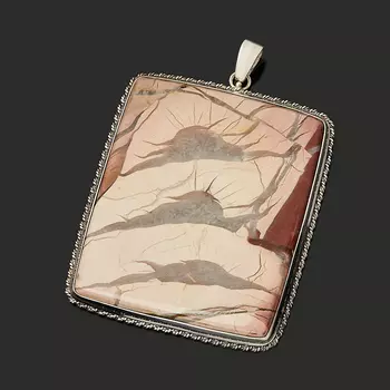 Кулон яшма уральская (серебро 925 пр.) прямоугольник