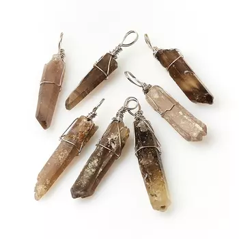 Кулон раухтопаз (биж. сплав) кристалл 5,5-7 см