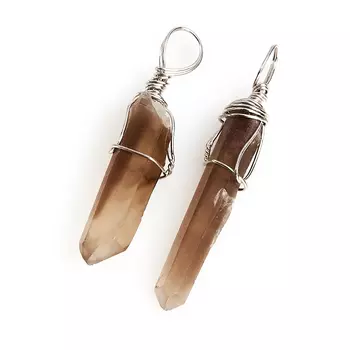 Кулон раухтопаз (биж. сплав) кристалл огранка 6-6,5 см