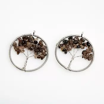 Кулон раухтопаз (биж. сплав) круг 5,5 см