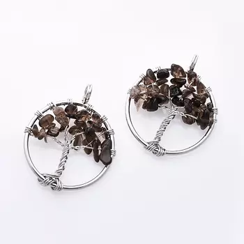 Кулон раухтопаз (биж. сплав) круг 3,5 см