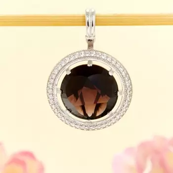 Кулон раухтопаз огранка (серебро 925 пр.)