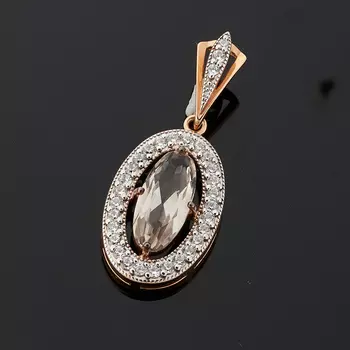 Кулон раухтопаз огранка (серебро 925 пр.)