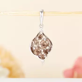 Кулон раухтопаз огранка (серебро 925 пр.)