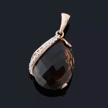 Кулон раухтопаз огранка (серебро 925 пр., позолота)